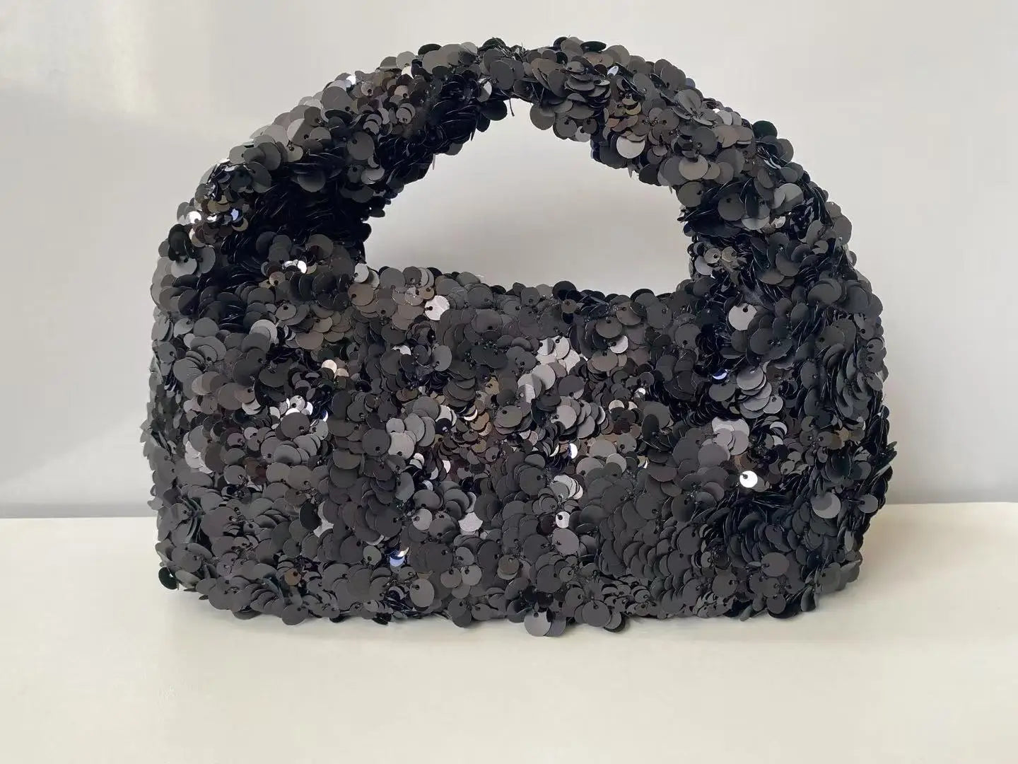 White Sequin Hobo Bag – Elegant Evening Clutch Purse