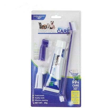 Pet Toothbrush & Toothpaste Set for Dogs and Cats