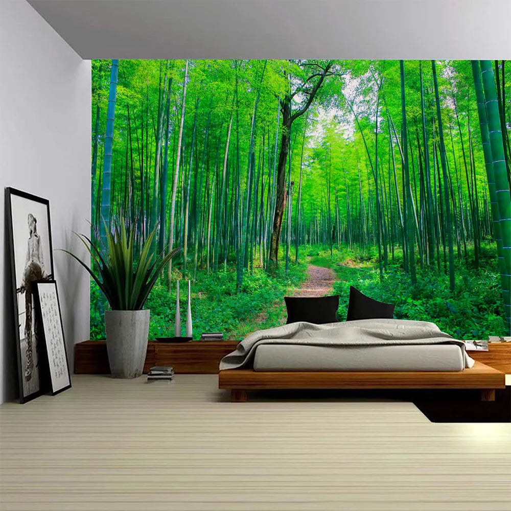 Bamboo Forest Landscape Wall Tapestry