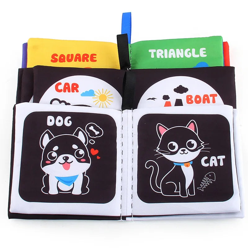 4 Pages Black & White Cloth Baby Book