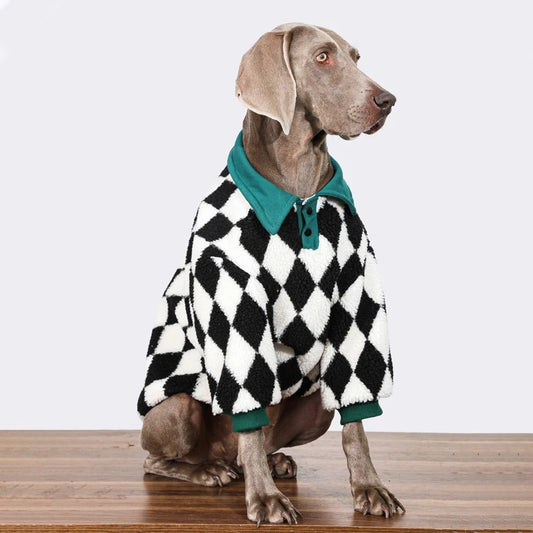 Plaid Warm Dog Jacket for Medium & Large Dogs