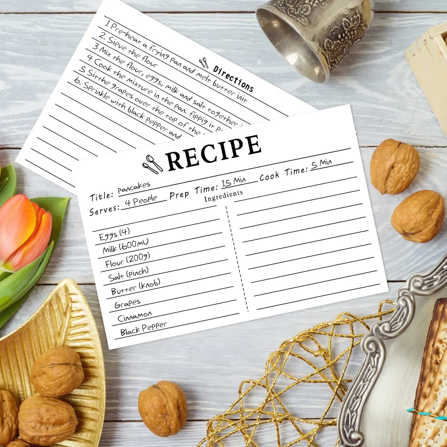 Blank Kitchen Recipe Cards