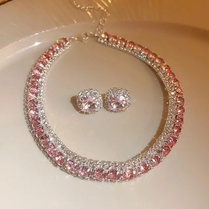 Colorful Crystal Necklace & Earring Set