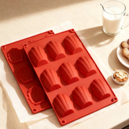 9-Cavity Silicone Madeleine Baking Mould Set