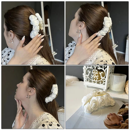 Pink Bubble Flower Hair Claw Clip