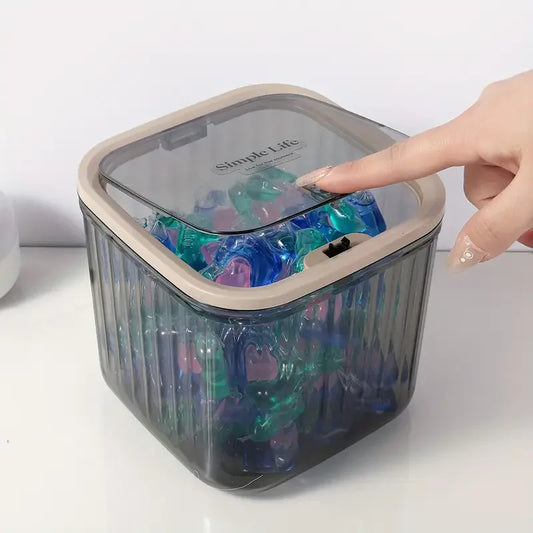 Transparent Mini Desktop Storage Box with Pop-Up Lid
