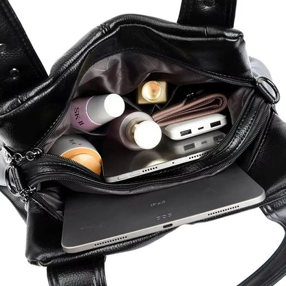 Large Capacity Women’s Leather Tote Handbag