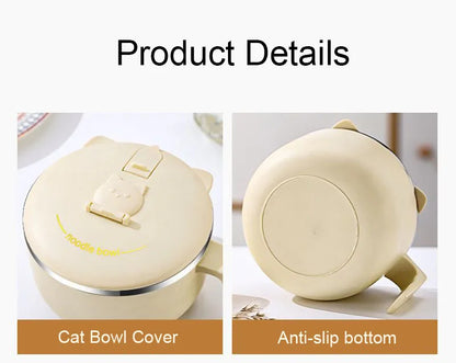 304 Stainless Steel Instant Noodle Bowl with Lid