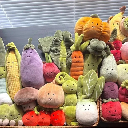 Cute Fruit & Vegetable Plush Keychain