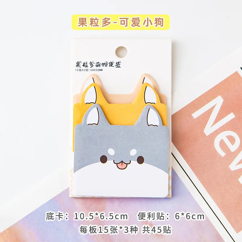 Kawaii Cartoon Animal Sticky Notes
