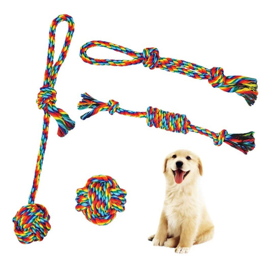 Pet Cotton Rope Chew Toy Set for Dogs