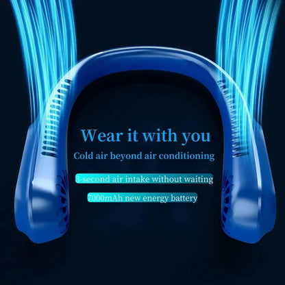 Portable Bladeless Neck Fan with LED Display