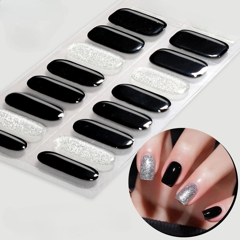 Semi-Cured Snowflake Gel Nail Stickers