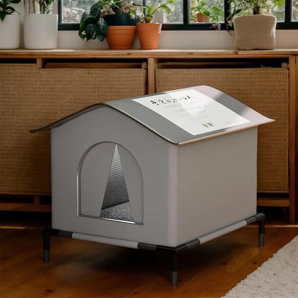 Waterproof Outdoor Cat House with Mat