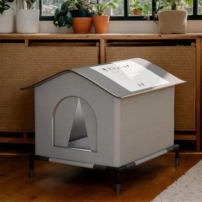 Waterproof Outdoor Cat House with Mat
