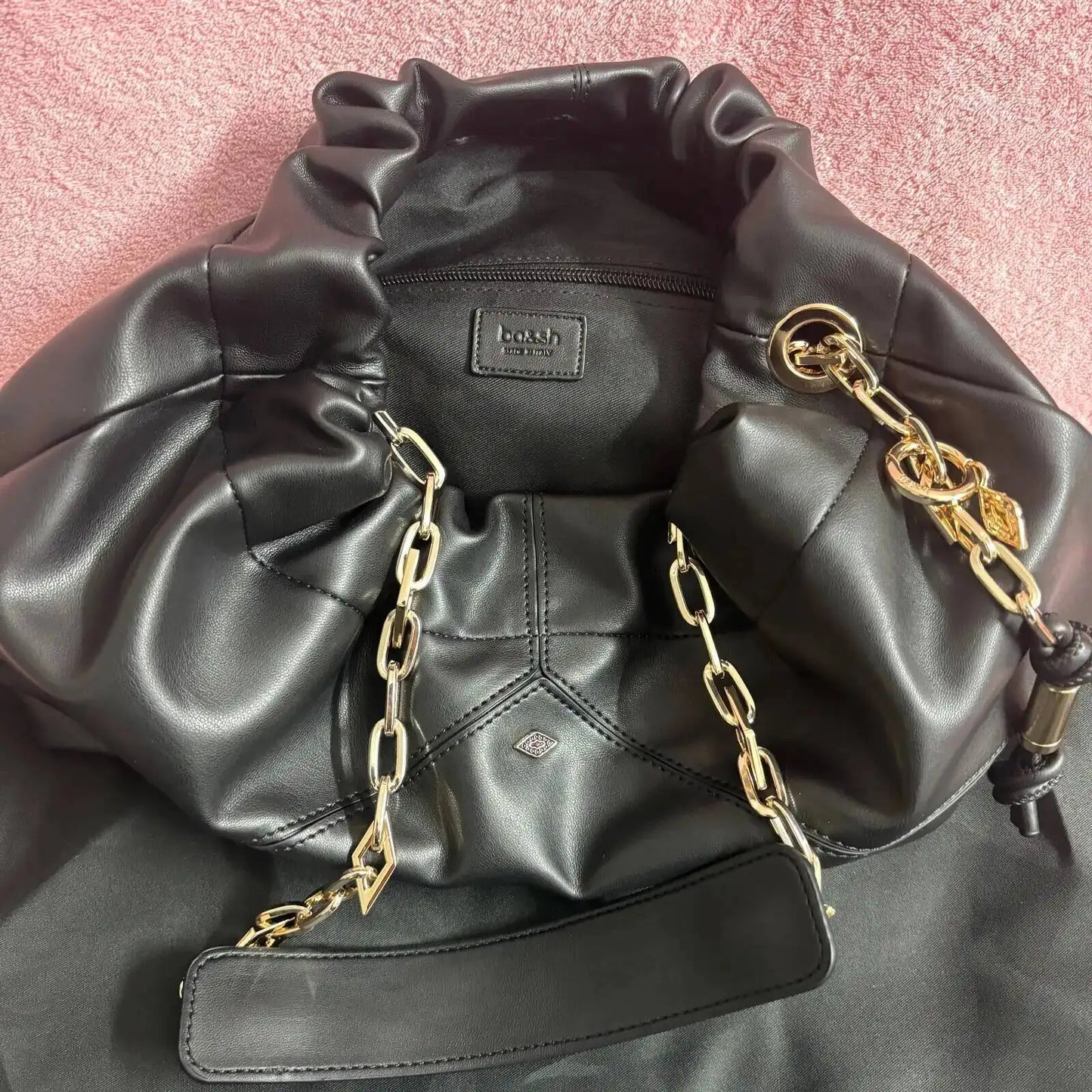 Faux Leather Bucket Shoulder Bag