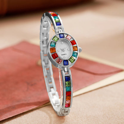 Rhinestone Bracelet Quartz Watch