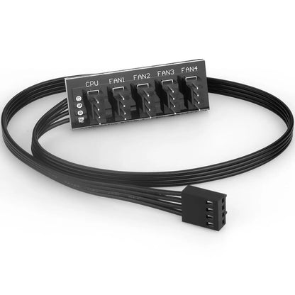 1-to-5 PWM Fan Hub Splitter Cable for PC Cooling