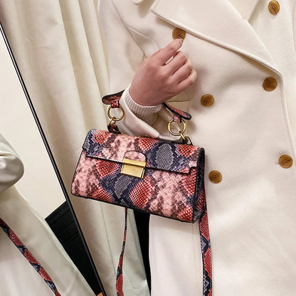 Luxury Snake Pattern Crossbody Shoulder Bag