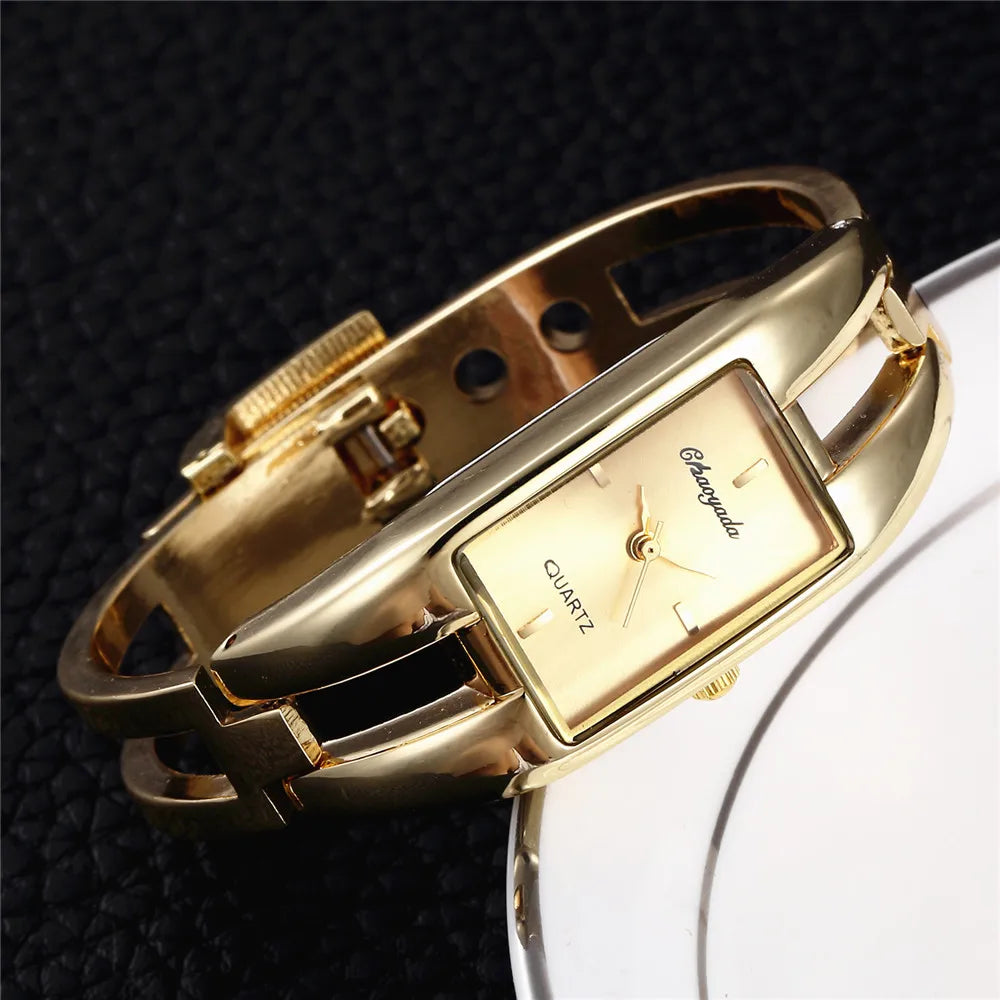 Luxury Gold Bracelet Quartz Wrist Watch