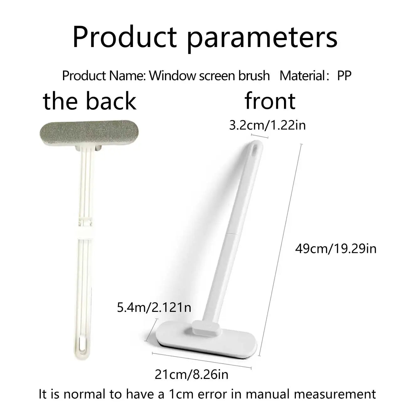 Long-Handled Window & Surface Cleaning Brush for Glass