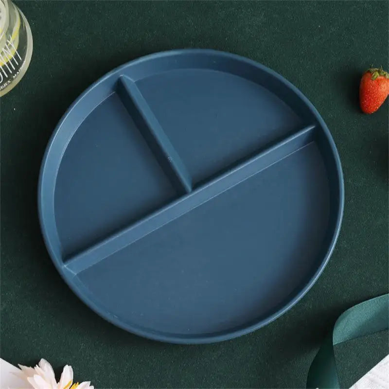 Divided Dish In 3 Reusable Round Dinner Plate
