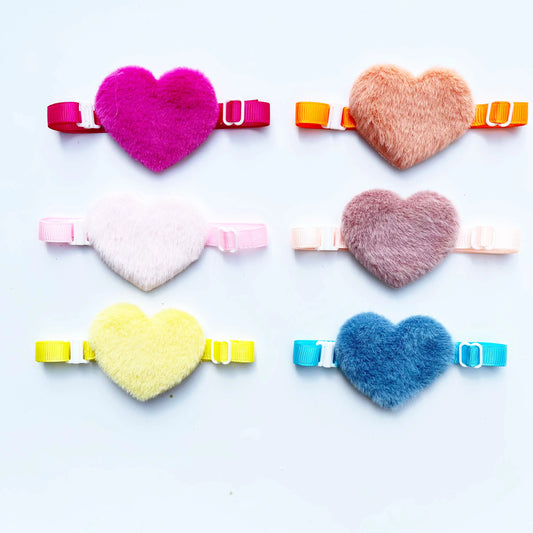 Heart-Shaped Adjustable Dog Bow Tie Set