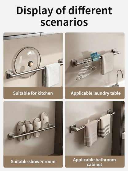 No-Drill Self-Adhesive Bathroom Towel Rack