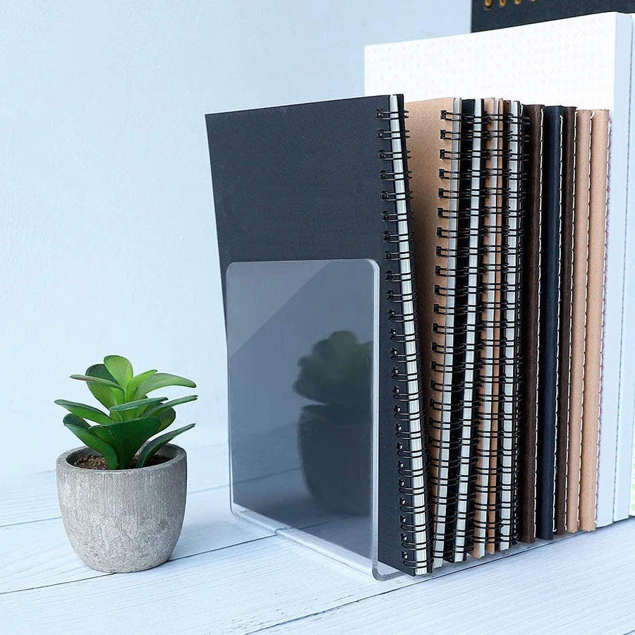 Clear Acrylic Bookends Set