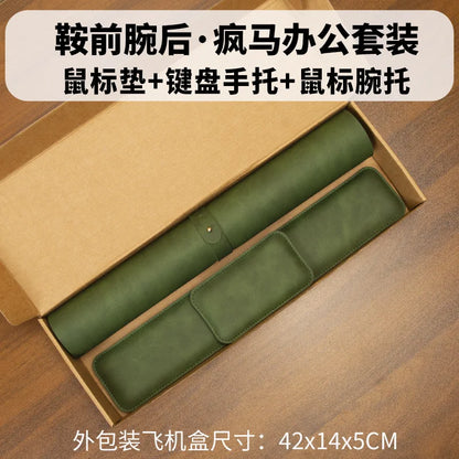 Waterproof PU Leather Desk Mat with Wrist Rest