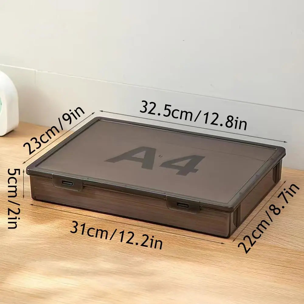 A4 Transparent Document Storage Box with Buckle
