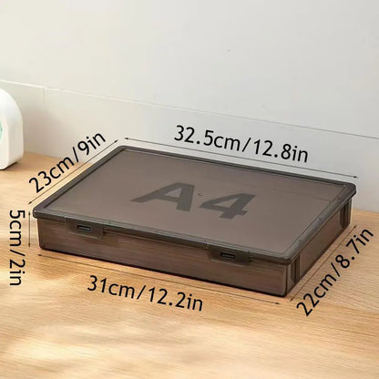 A4 Transparent Document Storage Box with Buckle