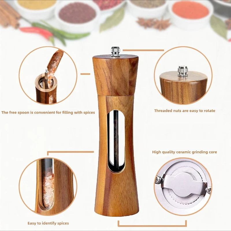 Manual Wooden Salt & Pepper Grinder