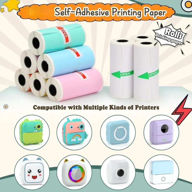 Self-Adhesive Thermal Sticker Paper Rolls for Mini Printers