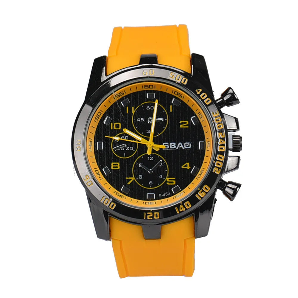 Men's Military Sport Quartz Watch Silicone Strap