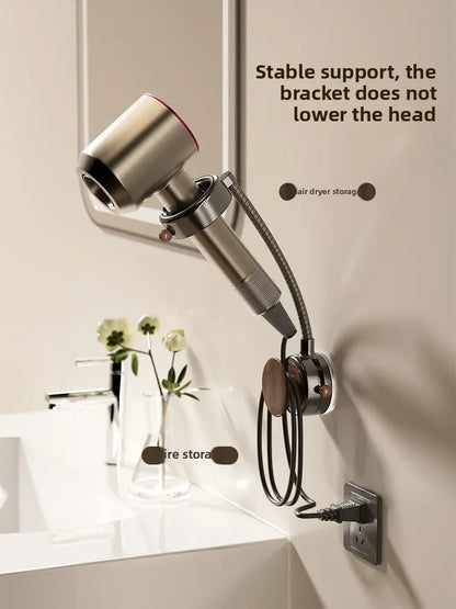 Adjustable Wall-Mounted Hair Dryer Holder
