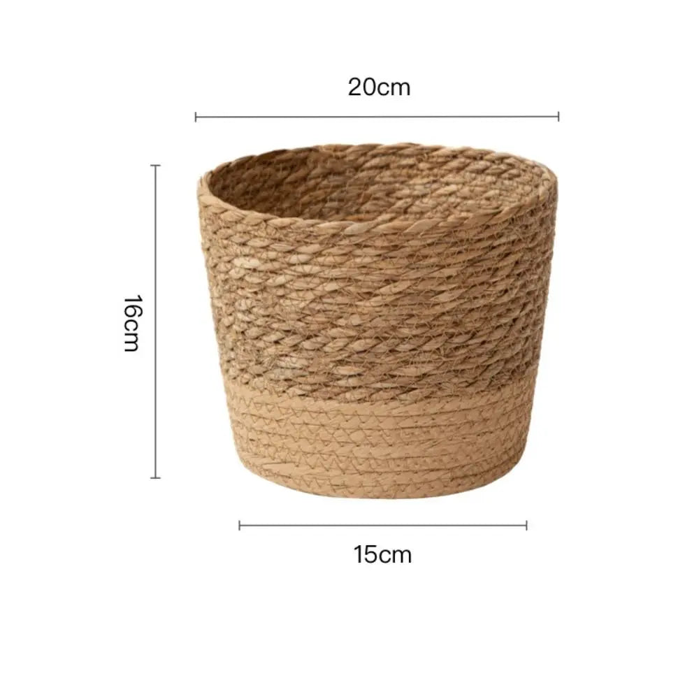 Nordic Rattan Style Plant Pot with Wooden Legs