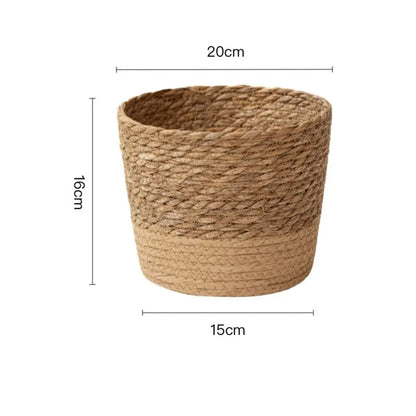 Nordic Rattan Style Plant Pot with Wooden Legs