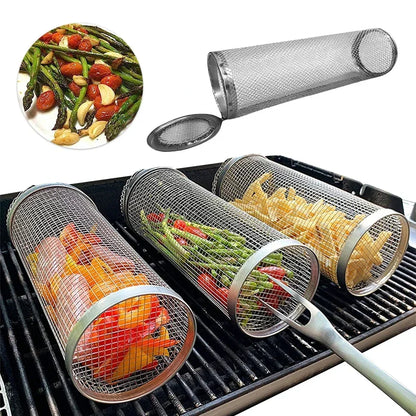 Stainless Steel Rolling BBQ Basket