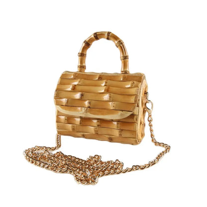 Handcrafted Bamboo Root Mini Crossbody Bag