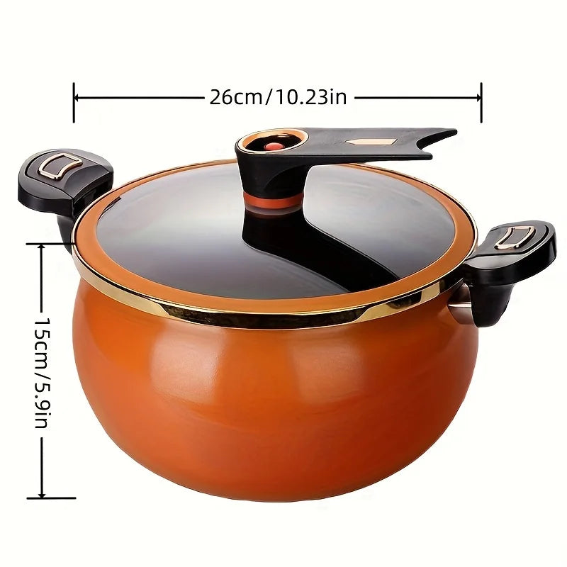 7L Non-Stick Micro Pressure Cooker with Glass Lid