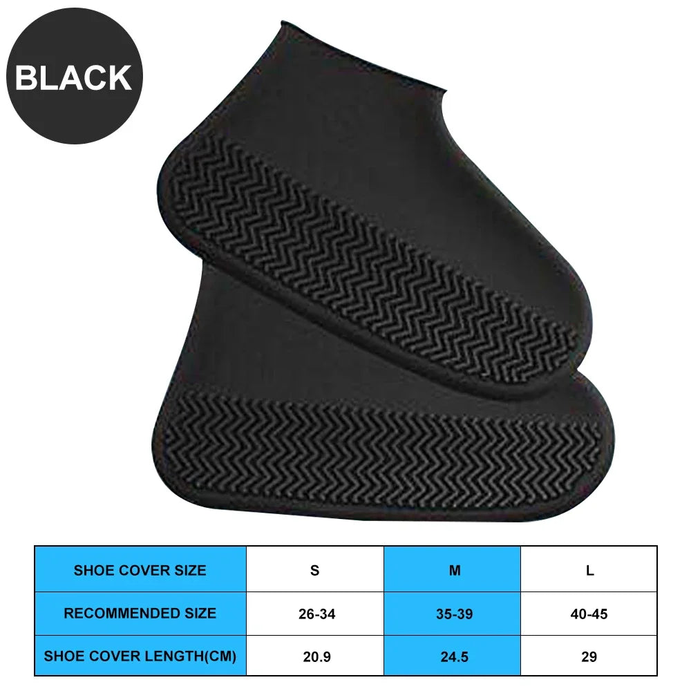 Reusable Shoe Covers – Waterproof Shoe Covers Silicone Anti-Slip Rain Boots Solid Polyester Universal