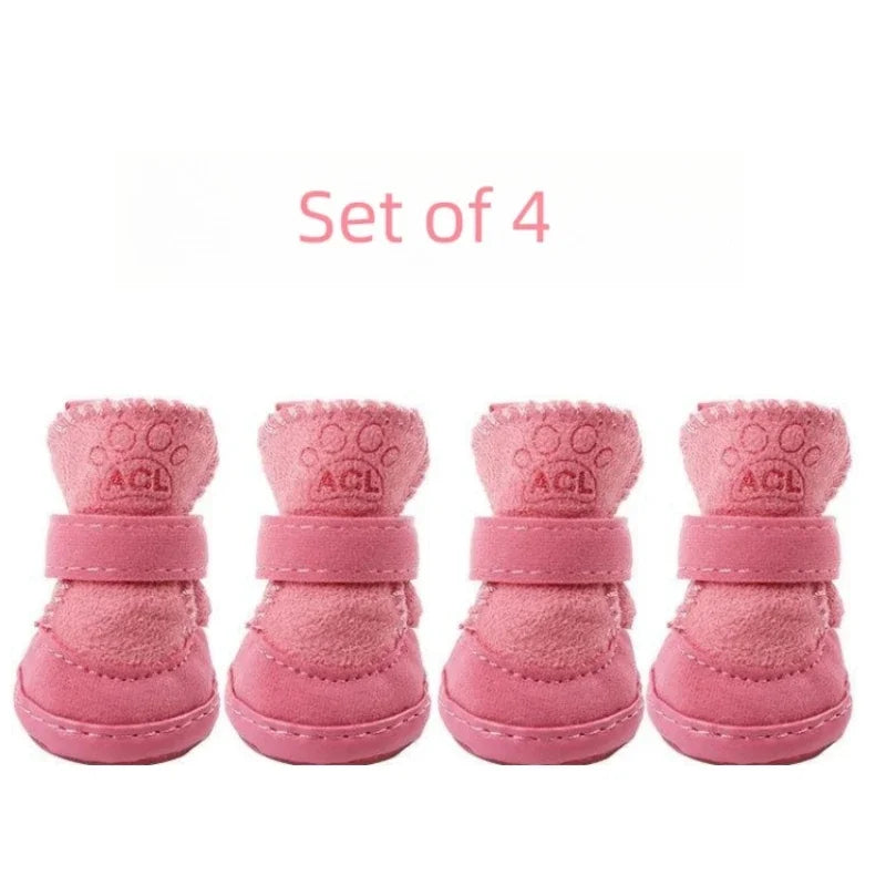 Warm Non-Slip Pet Boots for Outdoor Walks & Cold Weather