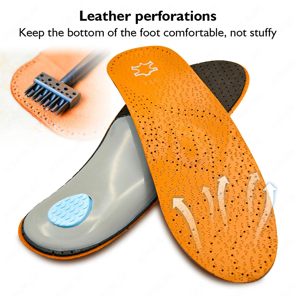 Leather Orthotic Arch Support Insoles