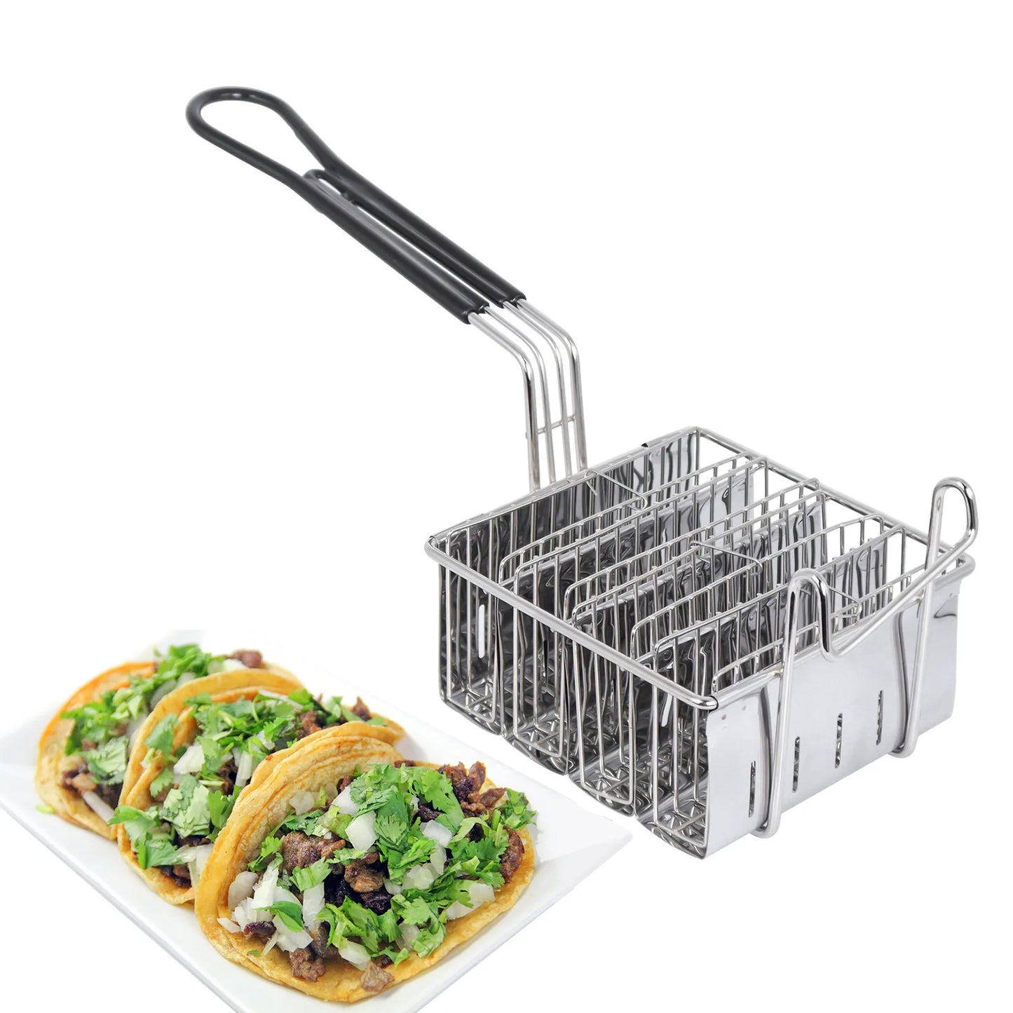 Stainless Steel Square Taco & French Fry Frying Basket