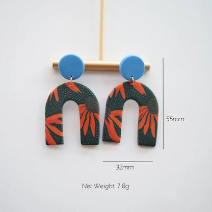 Art Floral Pattern Earrings