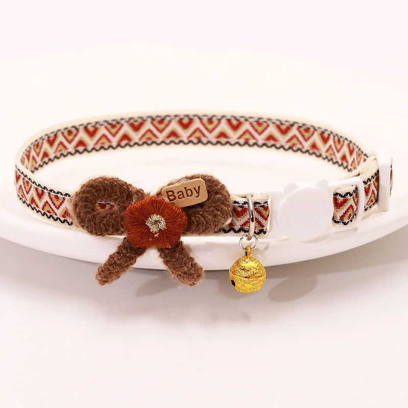 Breakaway Bowknot Cat Collar with Bell
