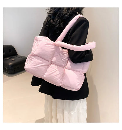 Quilted Large Capacity Tote Shoulder Bag