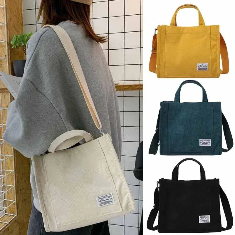Corduroy Square Shoulder Bag