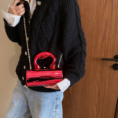 Golden Cylinder Evening Clutch